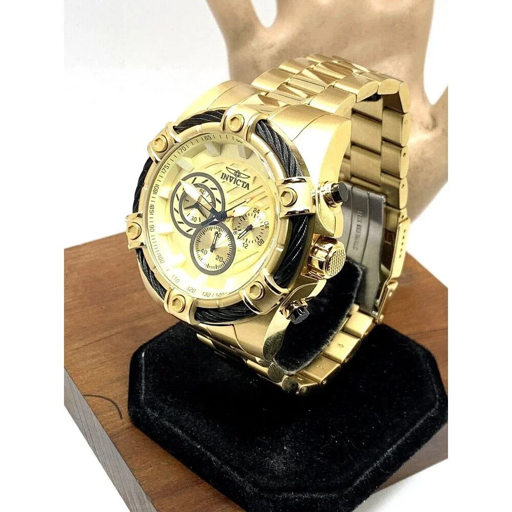 Invicta Men's Watch 25515 Bolt Quartz Chronograph Diver Gold Tone Steel 52mm